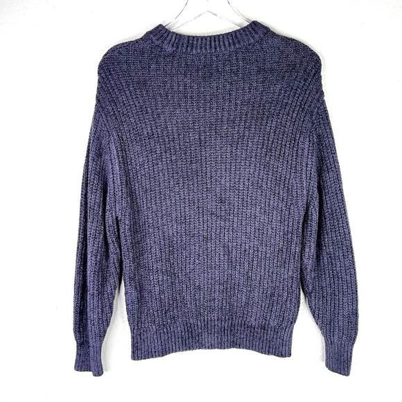 Aritzia Wilfred Free Salette Chenille Knit Pullover Sweater MEDIUM Gray Crew - Picture 5 of 5